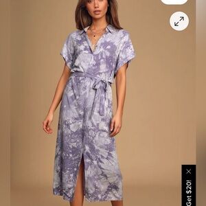 Lulu's Lavender Tie-Dye Blouse